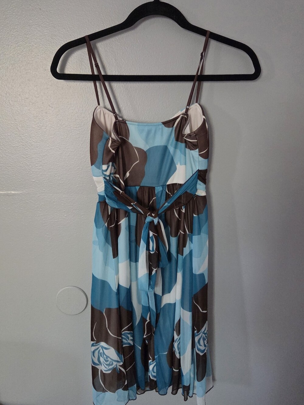 Ruby Rox Women's Blue/Brown Babydoll fairy whimsigoth party mini dress. Sz M - Picture 3 of 7